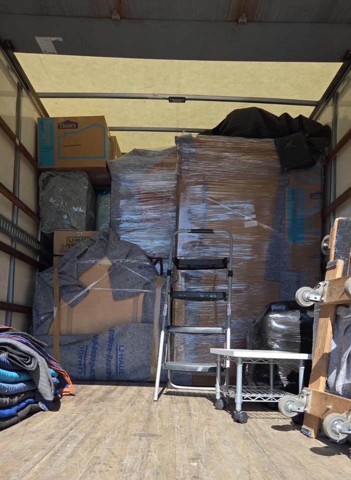 Furniture wrapped and packed for the road by Triple 7, Midland